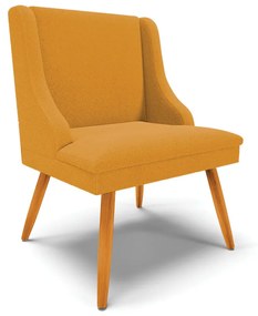 Cadeira Sala de Jantar Pé Palito Castanho Liz Bouclê D03 - D'Rossi - Mostarda