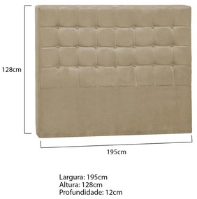 Cabeceira King  Pequim P04 195 cm Suede - ADJ Decor