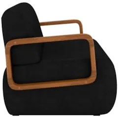 Poltrona Decorativa Orgânica para Sala Belarus Z08 Sintético Preto - M
