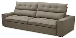Sofá Retrátil Reclinável 3 Lugares 250cm Damy F05 Veludo Marrom - Mpoz