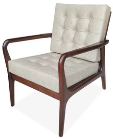 Poltrona Vintage Anos 50 Madeira Maciça Imbuia Design Retrô