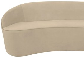 Sofá 3 Lugares Eros D07 Curvo 210cm Braço Esquedo Veludo Creme - D'Rossi