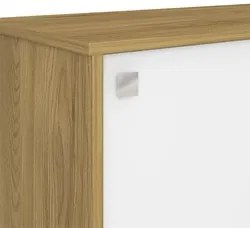 Mesa Escrivaninha em L 135x168cm 1 Porta Sharp A06 Olmo/Branco - Mpoze