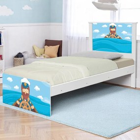 Cama Solteiro Infantil 195x96cm para Quarto Personagens K02 - D'Rossi - MARINHEIRO