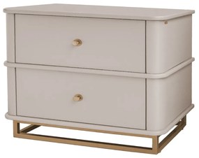Mesa de Cabeceira Curve L60cm - fendi nouveau c/ detalhes dourado soleil