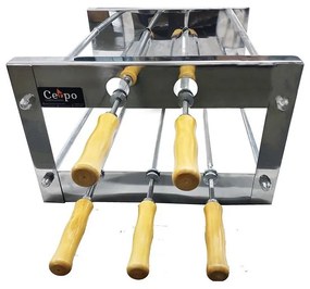 Churrasqueira Inox Rotativa Giratória 5 Espetos