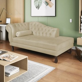 Recamier Diana 160cm Lado Direito Suede Bege - ADJ Decor