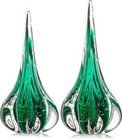 [KIT] Gotas de Murano 2 Pçs Fênix M + G - Verde Folha  Verde Folha