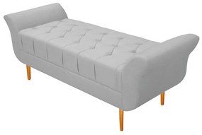 Recamier Estofado Ari 140 cm Casal Suede Branco - ADJ Decor