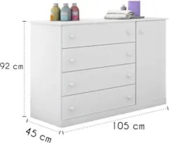 Quarto de Bebê Cômoda Helena e Berço Doce Sonho Branco - Phoenix