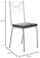 Kit 6 Cadeiras 119 Europa Branco/Platina - Artefamol