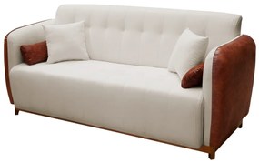 Sofá 3 Lugares Liverpool 1,90 m Compose Corino Ocre/Bege - Decorar Estofados
