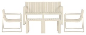 Conjunto 5 Peças Área Externa Bahamas 2 Poltronas 2 Mesas de Centro 1 Sofá 120cm em Fibra Natural Bambu G56 - Gran Belo