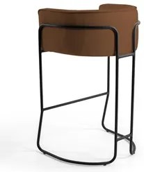 Kit 3 Banquetas Decorativas Base Aço Preto Betina Veludo C-262 Telha -
