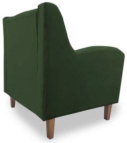 Poltrona Decorativa Munique Pés Palito Suede Verde - Sheep Estofados