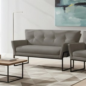 Namoradeira Anitta Base Industrial Preta Suede Grafite D03 - D'Rossi