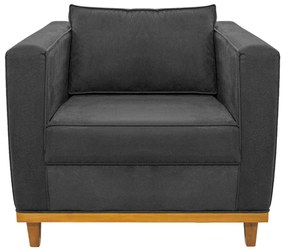 Poltrona Decorativa Europa Linho Chumbo ADJ Decor