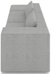 Sofá 4 Lugares 323cm Com Puff Esquerdo Fay Linho Cinza Z55 - Mpozenato