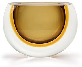 Vaso 92 MS Bicolor Fumê com Âmbar Murano Cristais Cadoro