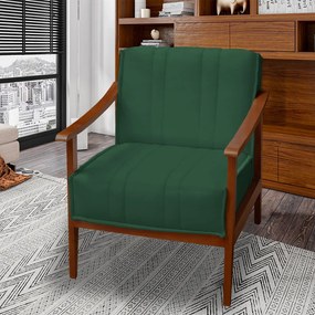 Poltrona Decorativa Vincenzza Veludo Verde Bandeira