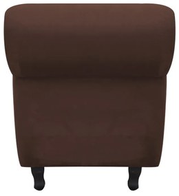 Recamier com Baú Itália Namoradeira Calçadeira Suede - D'Rossi - Marrom