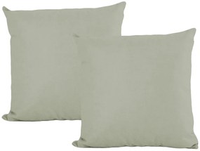 2 Capas Almofada Suede Liso Marfim 50x50cm