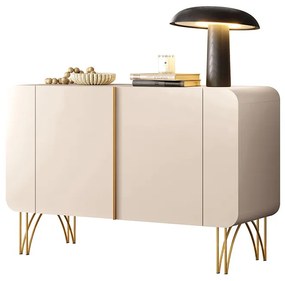 Balcão Aparador Buffet Pé Metal Lossy H01 - D'Rossi - Off White