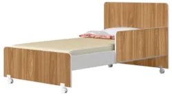 Berço Americano Mini Cama Com Rodízios Charme Z49 Nature/Branco - Mpoz