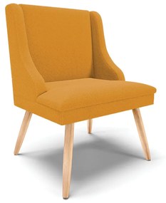 Cadeira Sala de Jantar Pé Palito Natural Liz Boucle D03 - D'Rossi - Mostarda