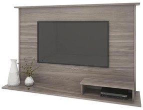 Painel Para TV Até 47" 1 Nicho 2 Prateleiras Cinza Carvalho