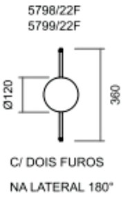 Arandela Galáxia 1Xpci Led 5W 220V Ø12X5Cm (C/ Dois Furos Na Lateral 1... (PT - Preto Texturizado)