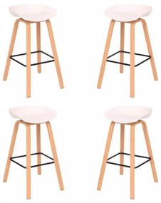 Kit 04 Banquetas Toledo Alta Branca Base Aço 83cm - 73466 Sun House