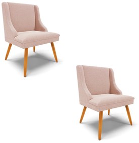 Cadeira Sala de Jantar Pé Palito Castanho kit 2 Liz Bouclê D03 - D'Rossi - Rose