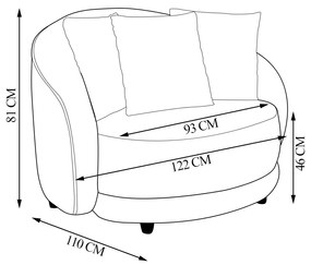 Kit 2 Poltronas Decorativas Base Fixa Galáxia com Almofadas Boucle Bege G45 - Gran Belo