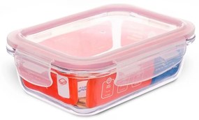 Pote Hermético de Vidro Retangular 1,5 L Vermelho
