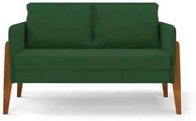 Sofá Namoradeira Lana Veludo Verde Base de Madeira - D'Rossi