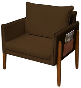 Poltrona Decorativa Milão Luxo Sala, de Estar, Quarto, Decoração - Maltak Decor - Marrom
