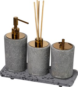 Conjunto Banheiro 3 Pçs Petra - Gold  Gold