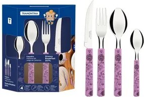 Faqueiro Tramontina Groovy Breakfast Lavanda 16 Peças em Aço Inox