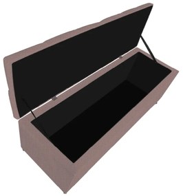 Calçadeira Estofada Liverpool 160 cm Queen Size Linho Rosê - ADJ Decor