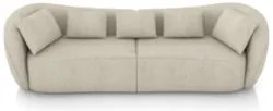 Sofá 3 Lugares 232cm Orgânico Pé Madeira Yume Linho Off White Z55 - Mp