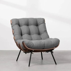 Poltrona Costela Algodão Slim Grafite - Poltrona Costela Algodão Slim – Grafite