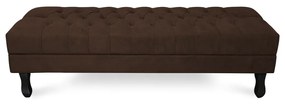 Puff Baú Decorativo Capitonê Luis XV 140x40cm Suede Marrom - Sheep Estofados - Marrom