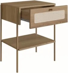 Cabeceira Casal e Queen Com 2 Mesas Laterais Arlo A10 Hanover/Dourado