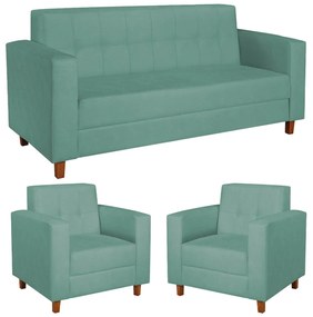 Kit Sofá 2 Lugares e 2 Poltronas Denver Linho - ADJ Decor