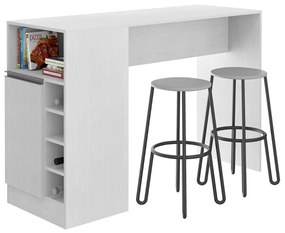Bancada Balcão Gourmet Mesa Cozinha Multiuso Branca