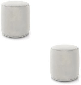 Puff Redondo Orgânico para Sala Kit 2 Malu Veludo M11 - D'Rossi - Cinza