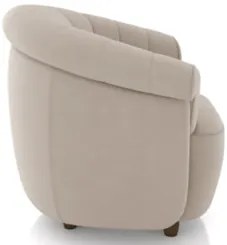 Poltrona Sala de Estar Pé Madeira Lykan Veludo Bege Z32     - Mpozenat