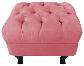Puff Baú Retrô Luis XV Suede Rosê - D'Rossi