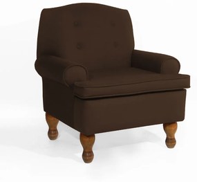 Poltrona da Vovó Lucy Decorativa Luxo Suede Marrom
